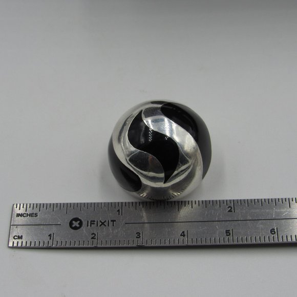 Sterling Silver Black Orb Style Stud Earrings - Picture 4 of 5